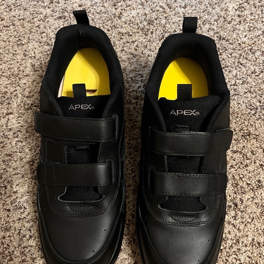 Apex G8010M Men's Athletic Shoe Black Leather Double Strap Size 11 X-Wide - Picture 2 of 14